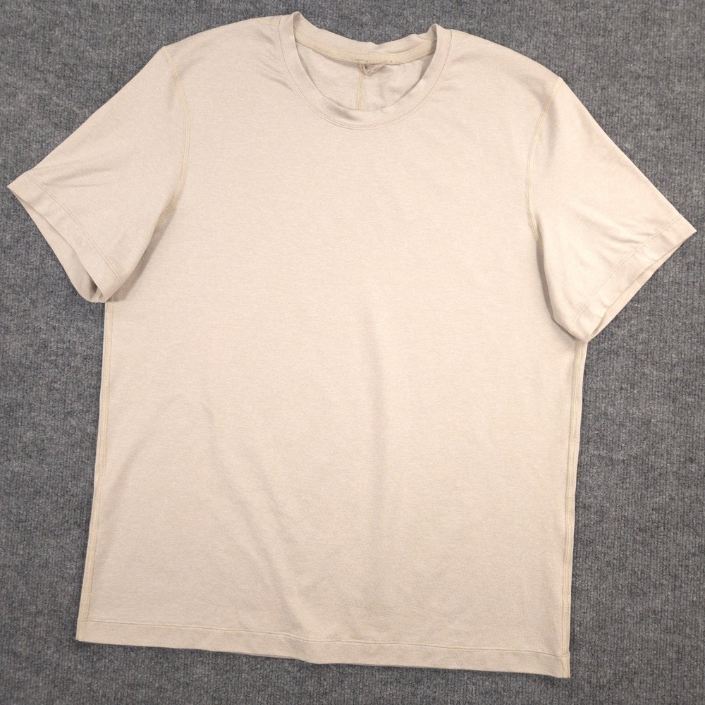 Lululemon Soft Jersey T Shirt Mens XL Beige Heather Performance Short Sleeve